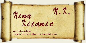 Nina Kitanić vizit kartica